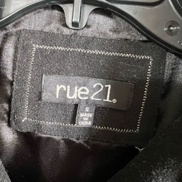 Rue 21 small black pea coat - Picture 3 of 3